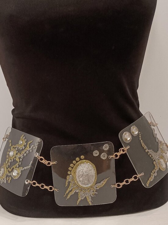 Ferrara Accessories - Ferrara Crazy 80's Art To Wear Lucite Belt